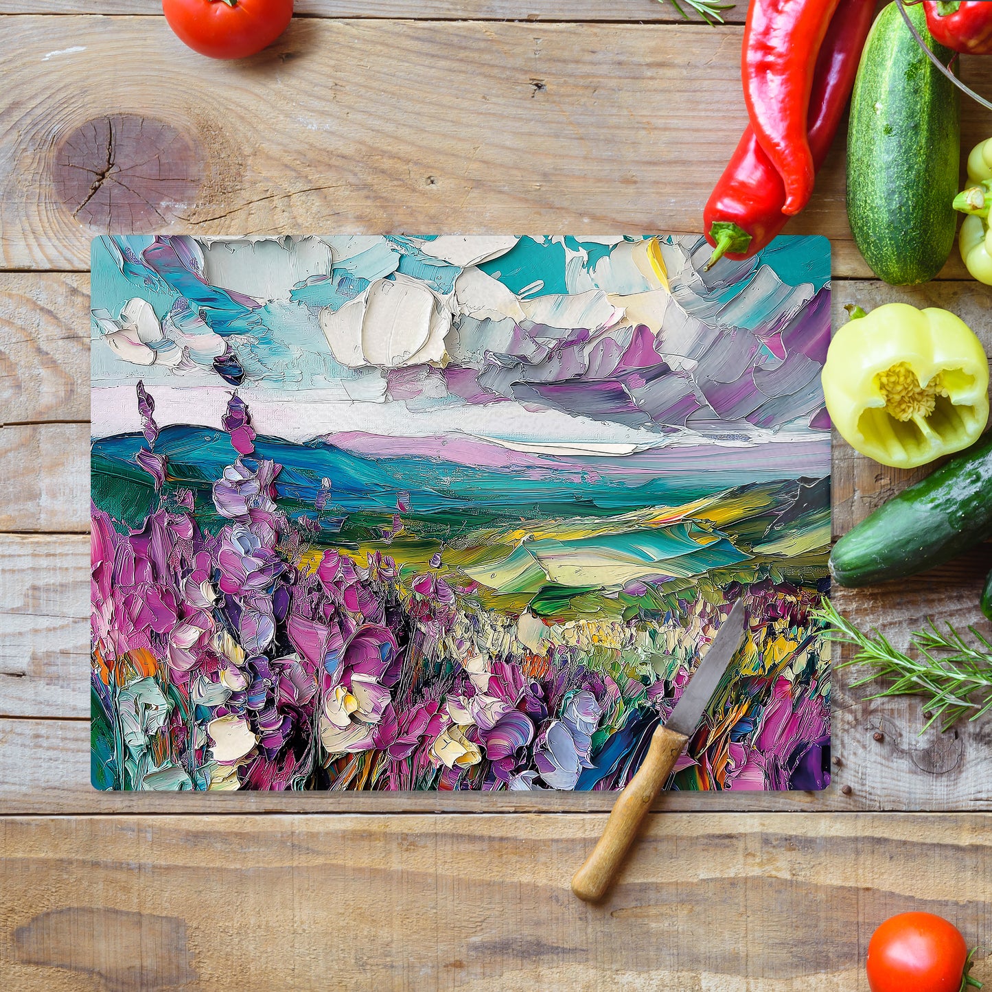 Whispers On The Wind - Glass Chopping Board (30cm x 40cm)