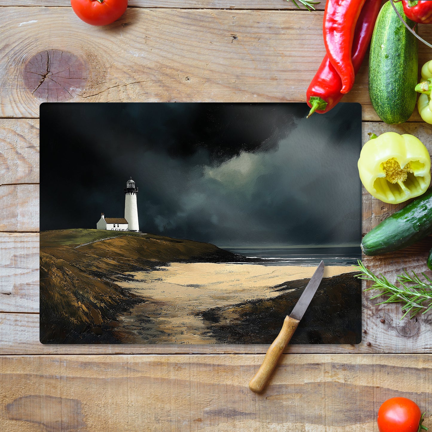 Lone Watch - Glass Chopping Board (30cm x 40cm)