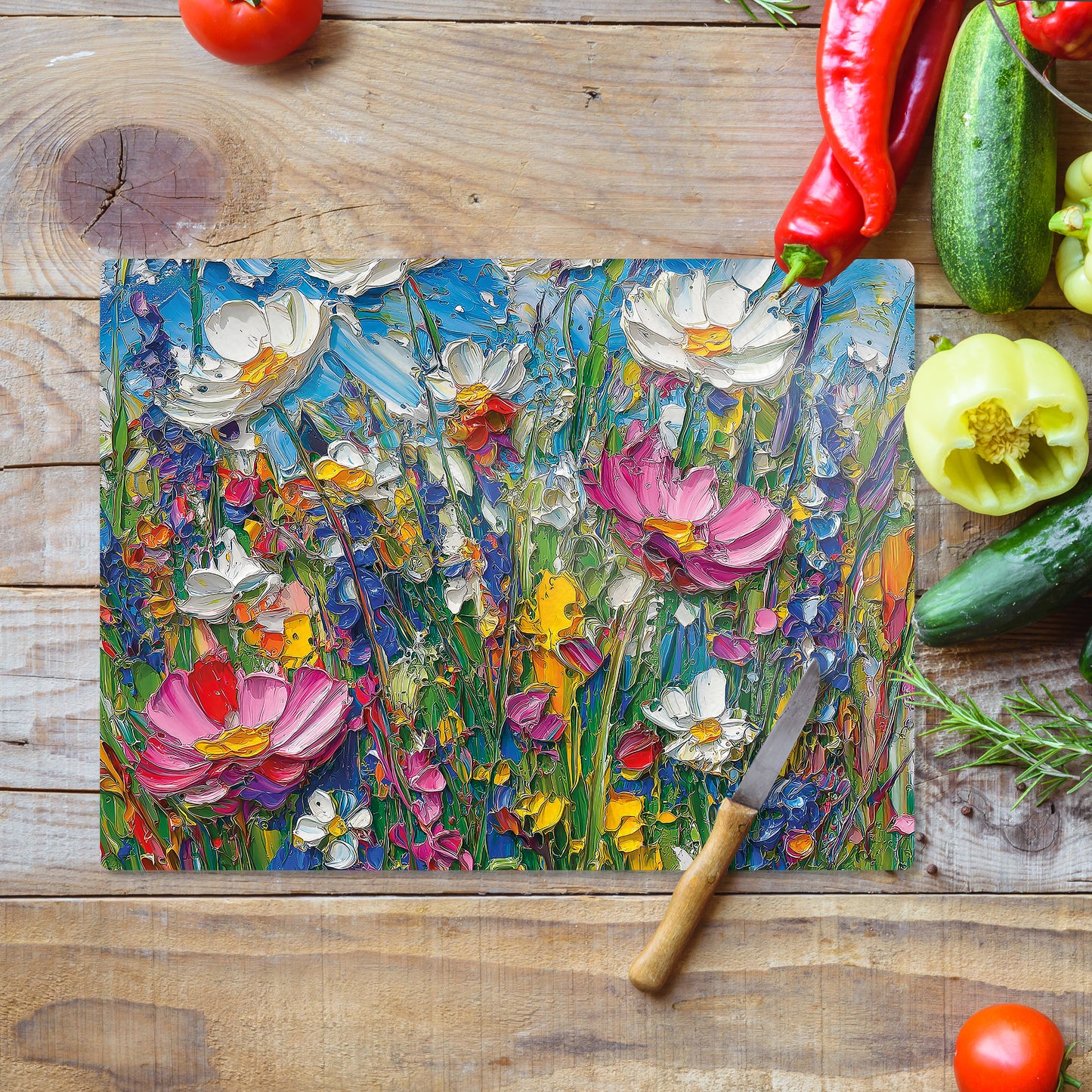 Wildheart Blooms - Glass Chopping Board (30cm x 40cm)