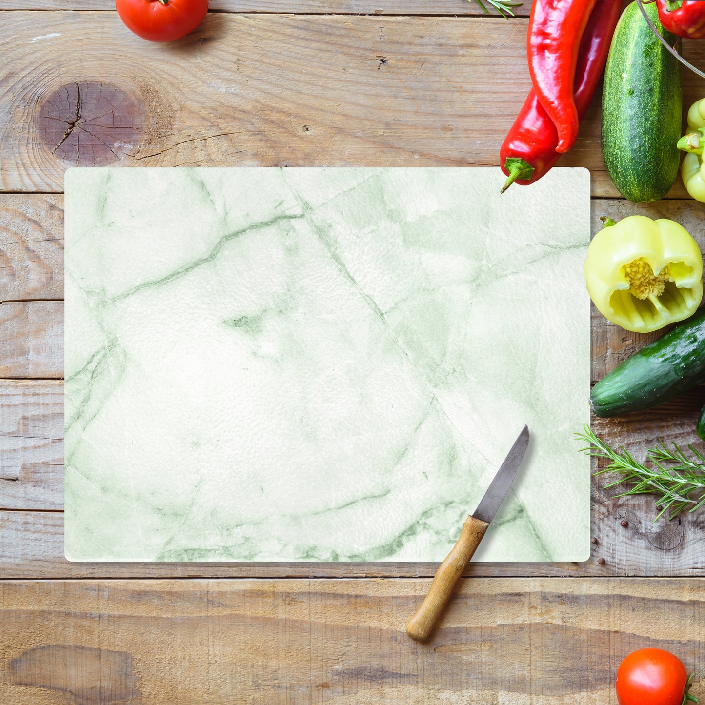 Skye Sage Quartz - Glass Chopping Board