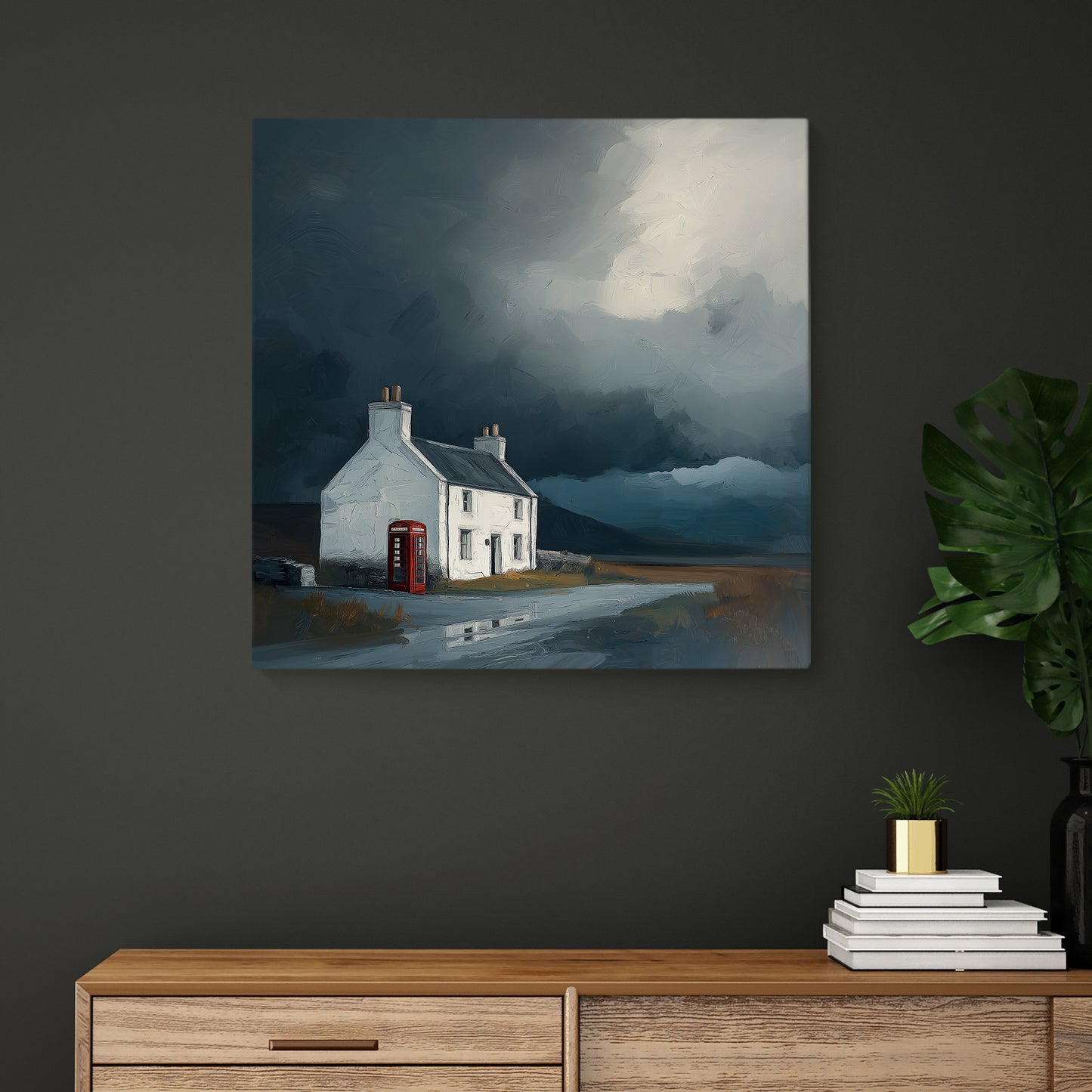Phone Box Cottage - Canvas Print