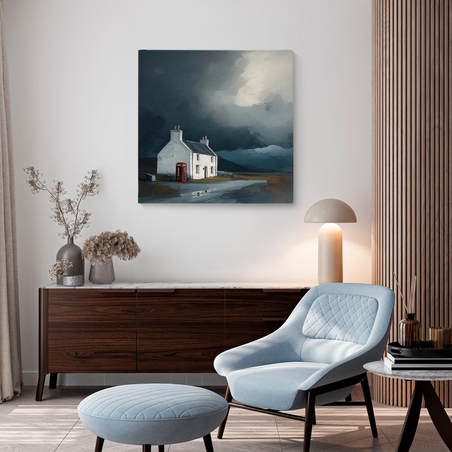 Phone Box Cottage - Canvas Print