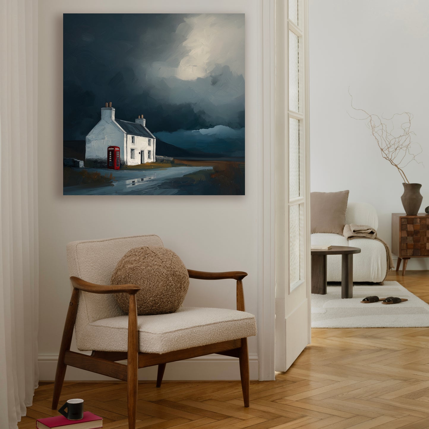 Phone Box Cottage - Canvas Print