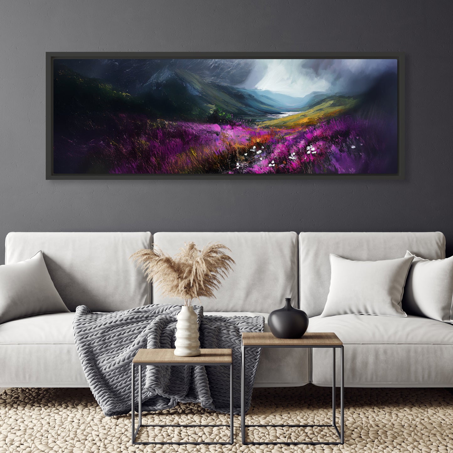 Storm In The Valley - Panoramic Canvas Print (60” x 20”)