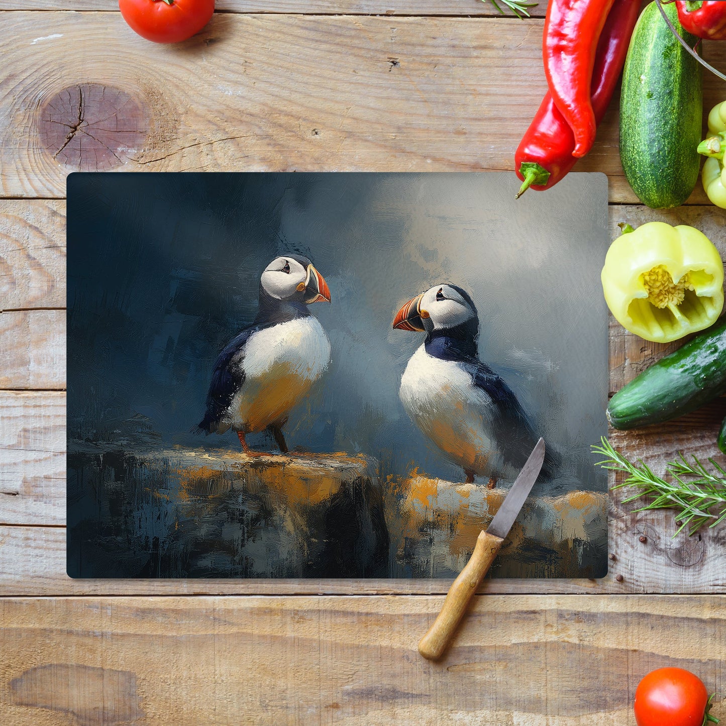 Puffin Rock - Glass Worktop Saver (30cm x 40cm)