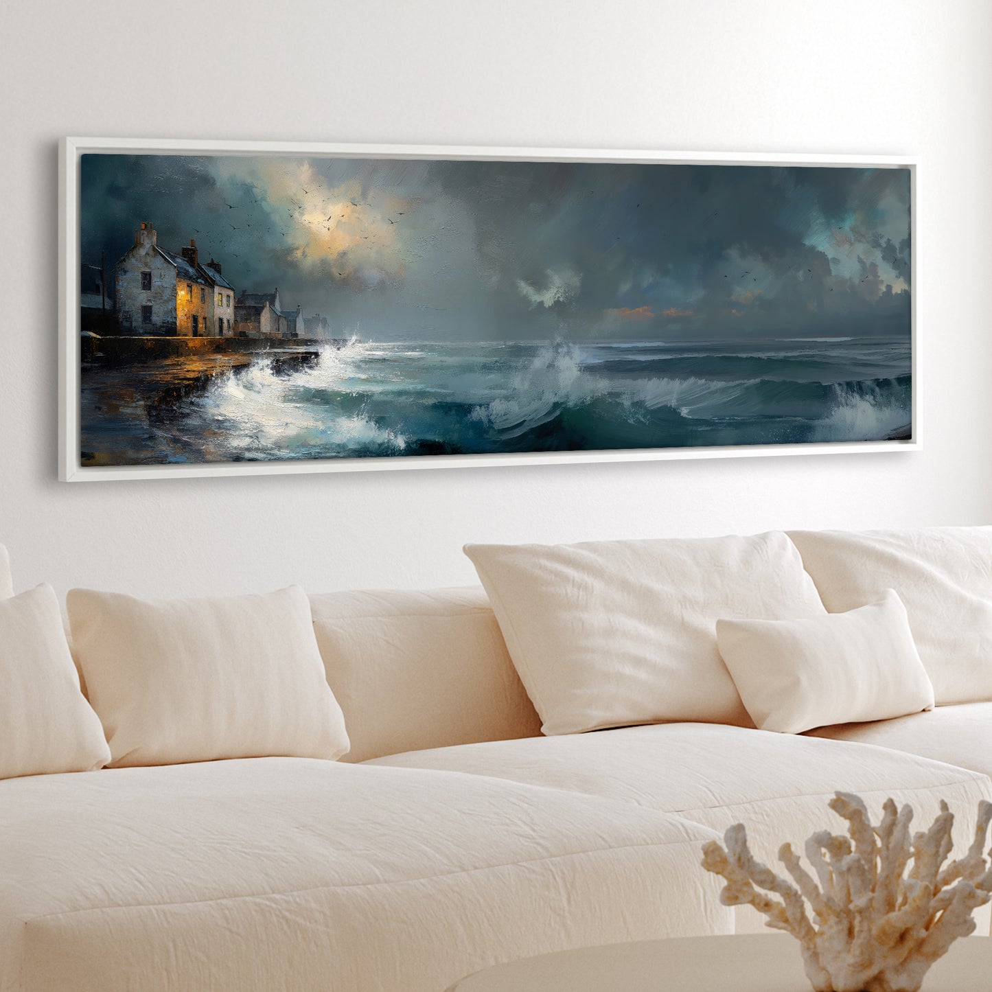 Waves At The Door - Panoramic Canvas Print (60” x 20”)