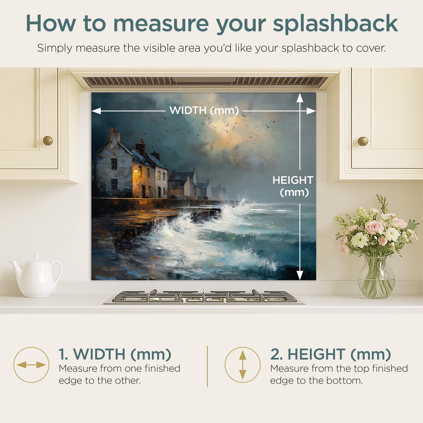 Waves At The Door - Kitchen Splashback
