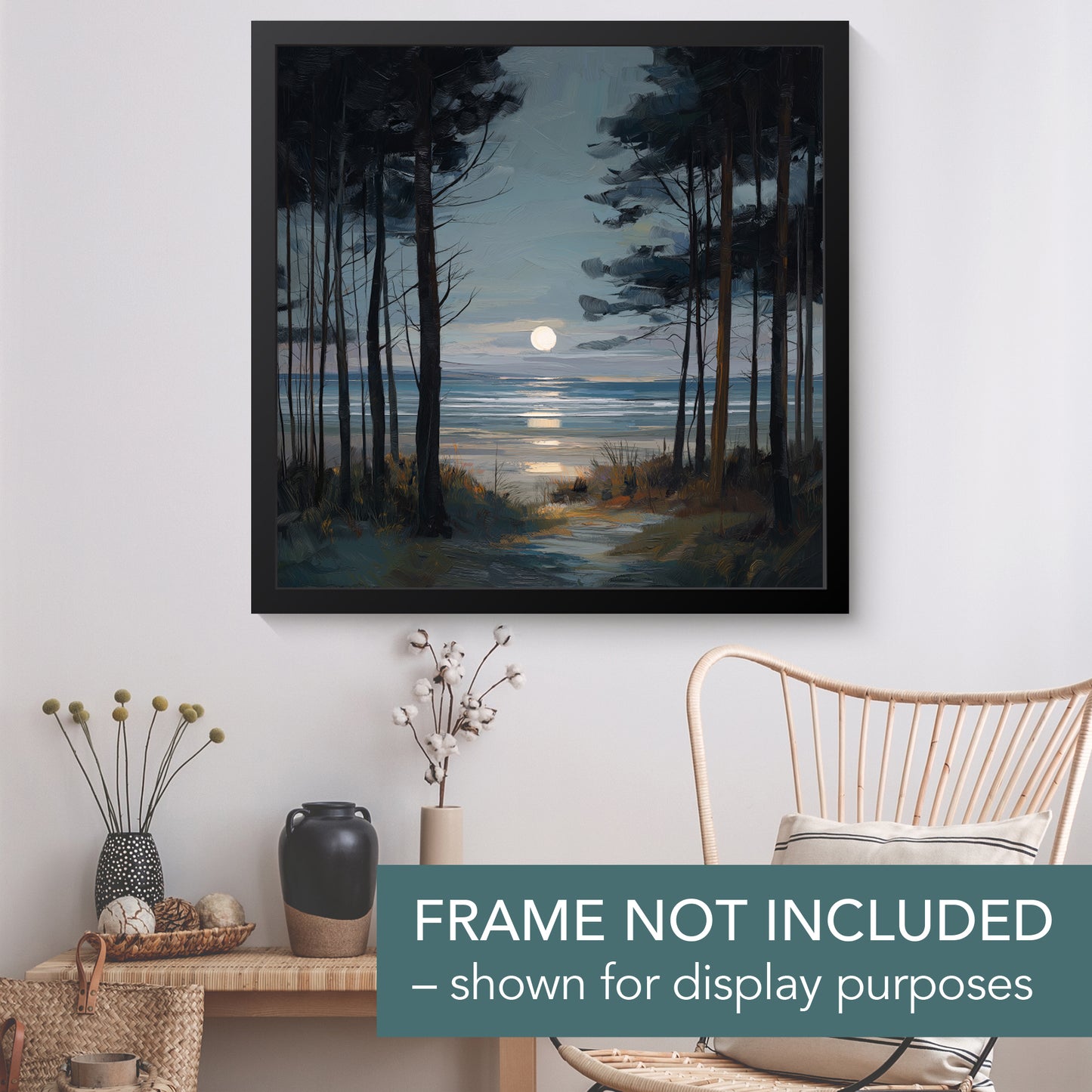 Moon Through The Pines - Fine Art Print