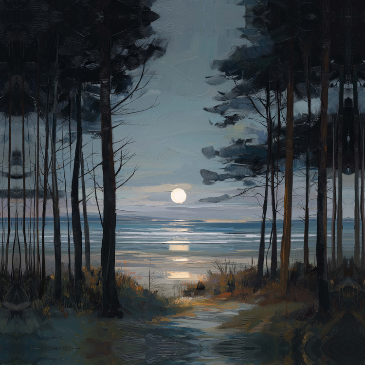 Moon Through The Pines