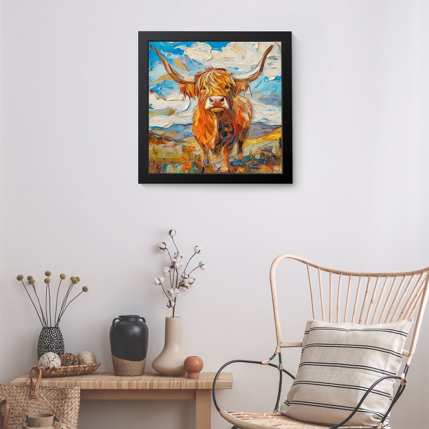 Longhorn Lorna - Fine Art Print (16" x 16")