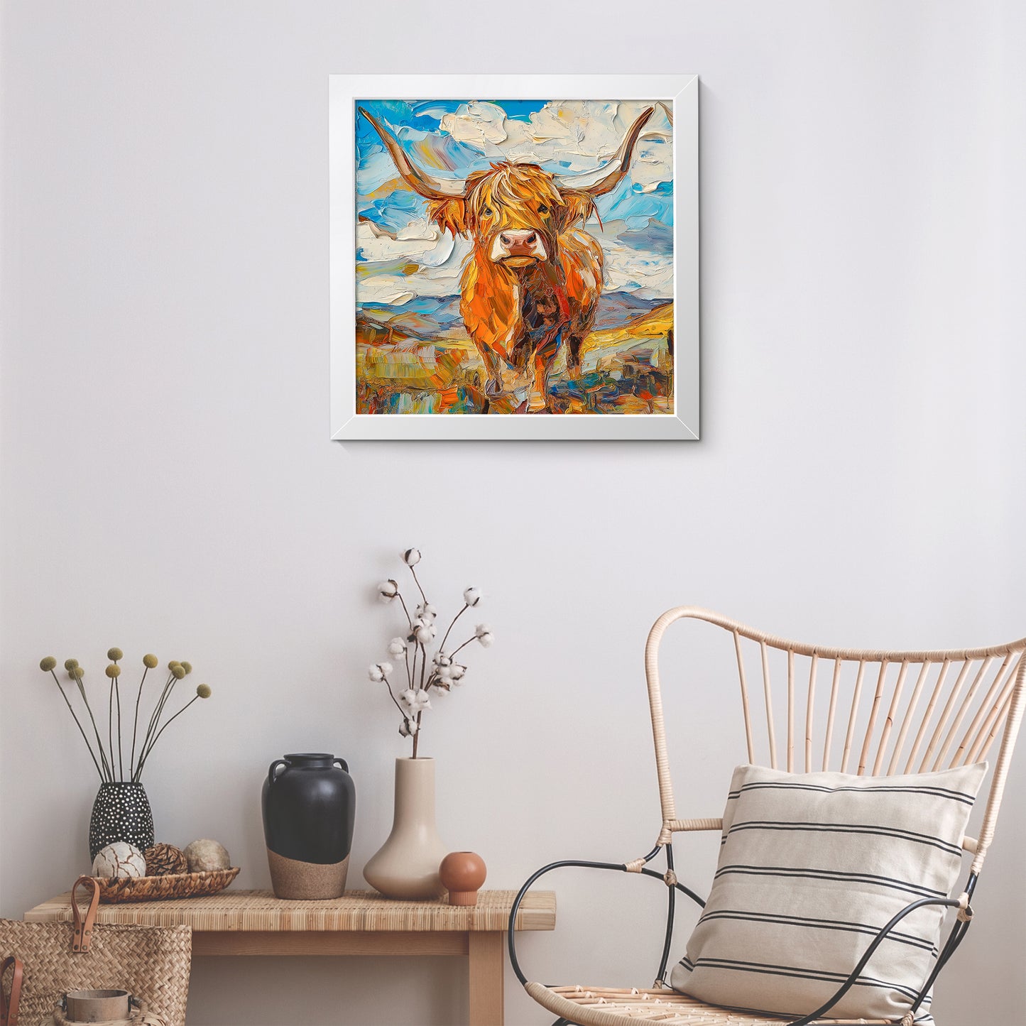 Longhorn Lorna - Fine Art Print (16" x 16")