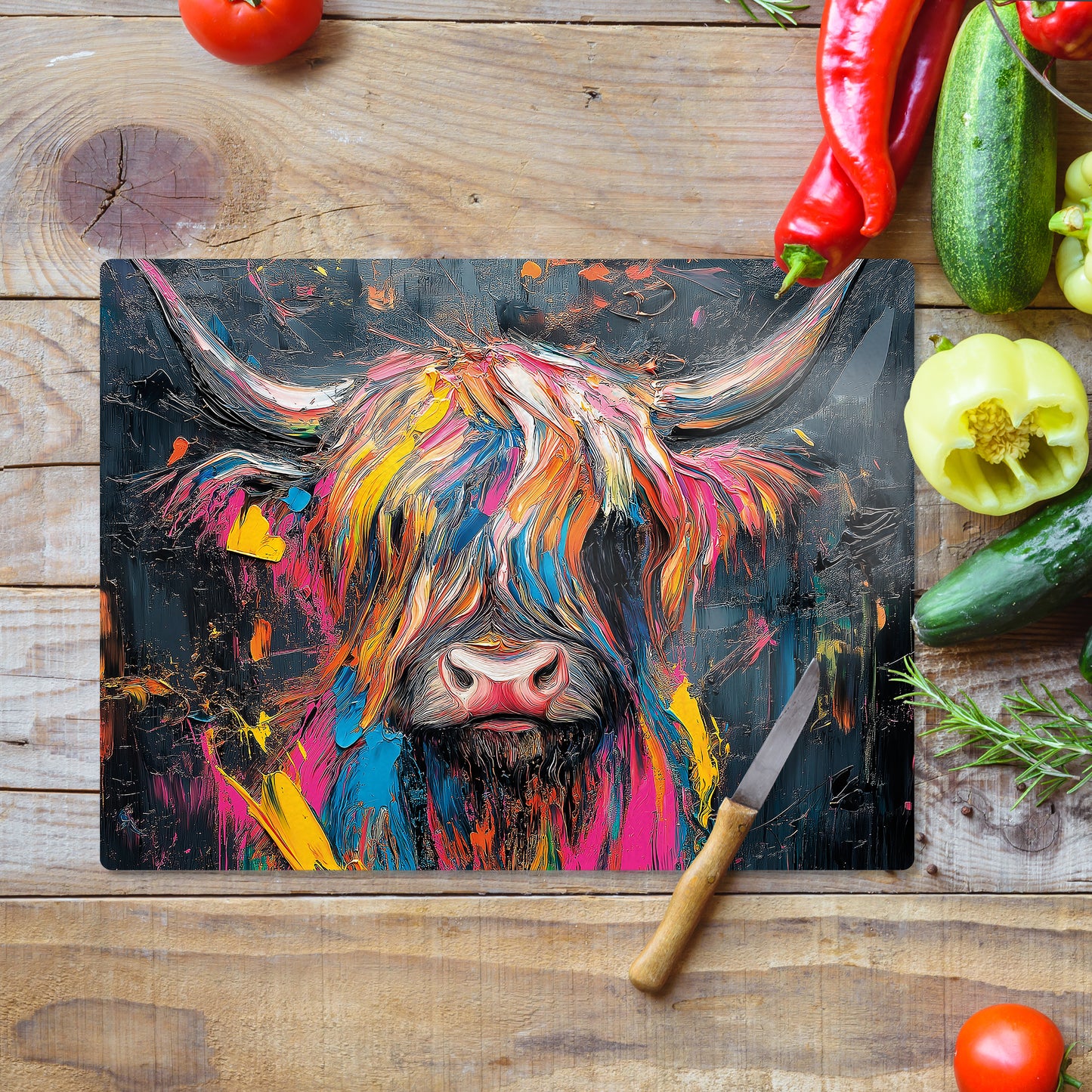Colourful Coo - Glass Chopping Board