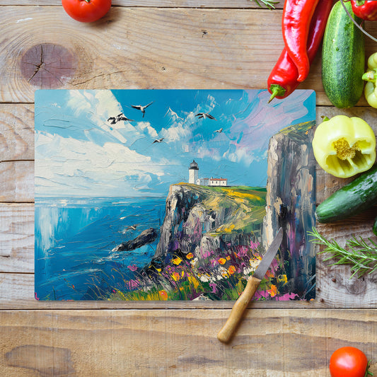 Watcher Of The Waves - Glass Chopping Board