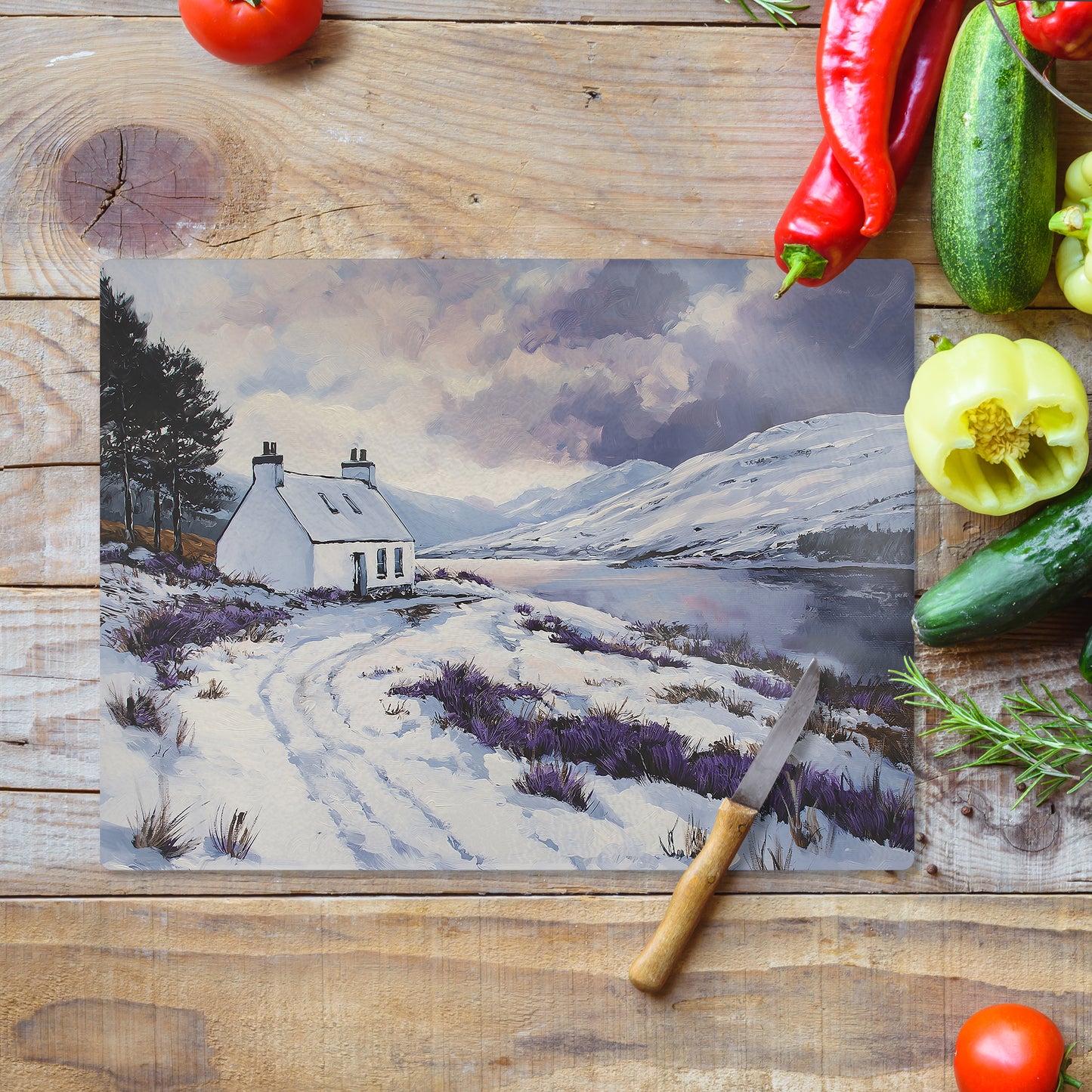 Winter Croft - Glass Chopping Board