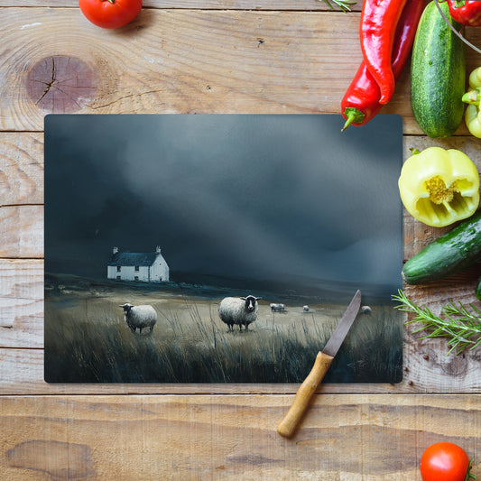 Flock By Night - Glass Chopping Board (30cm x 40cm)