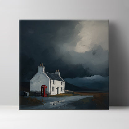 Phone Box Cottage - Canvas Print