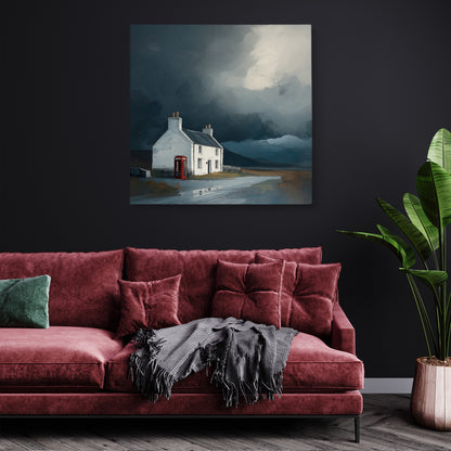 Phone Box Cottage - Canvas Print