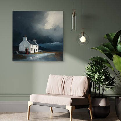 Phone Box Cottage - Canvas Print