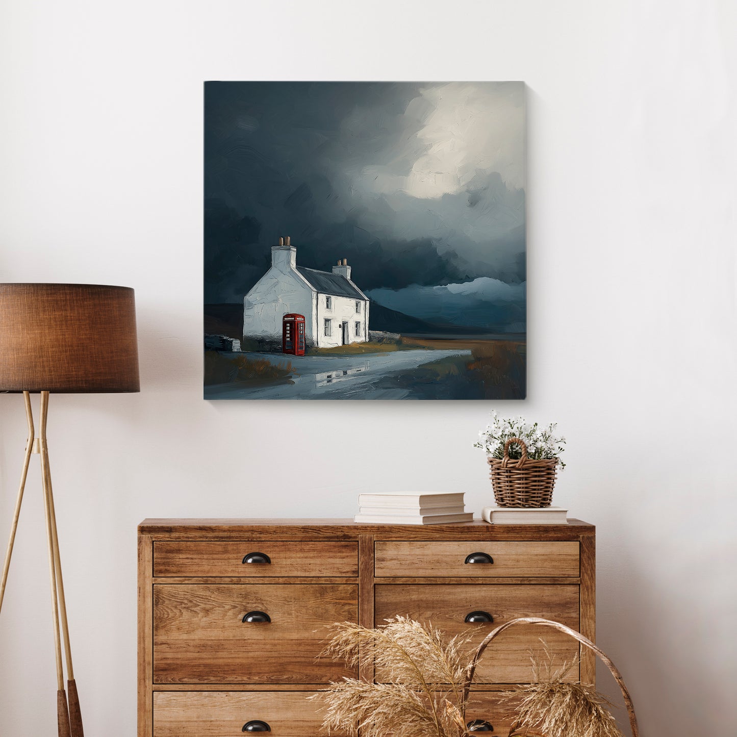 Phone Box Cottage - Canvas Print