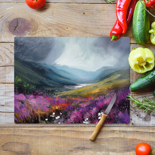 Storm In The Valley - Glass Chopping Board (30cm x 40cm)