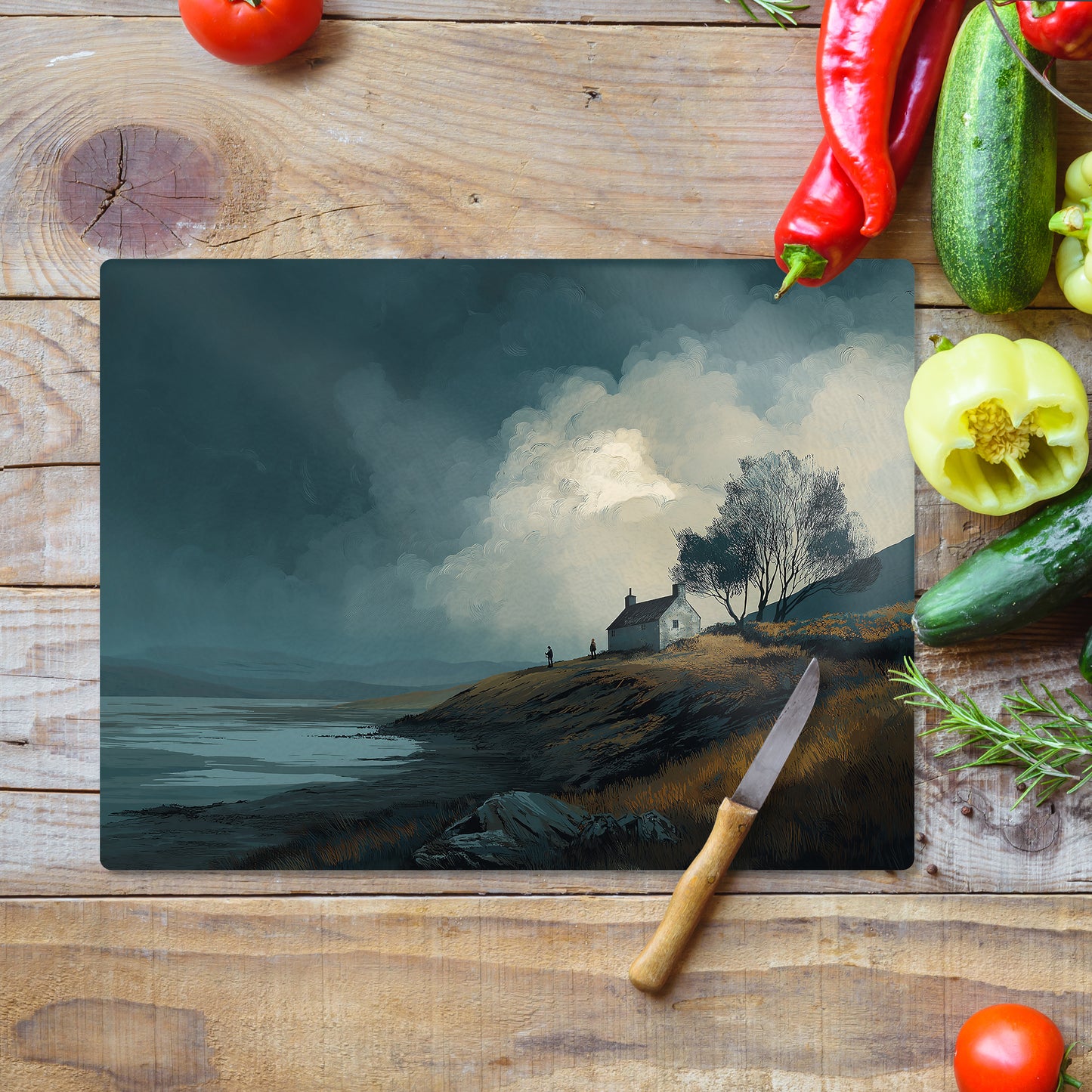 Together Alone - Glass Chopping Board (30cm x 40cm)