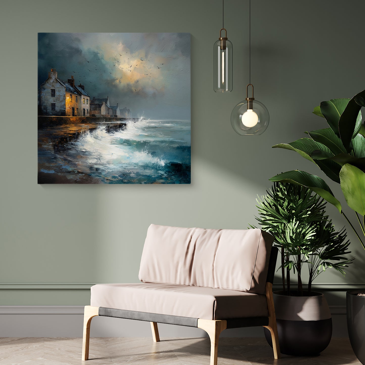 Waves At The Door - Canvas Print