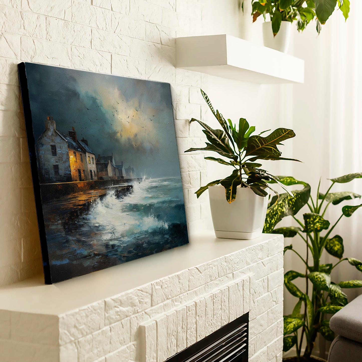 Waves At The Door - Canvas Print