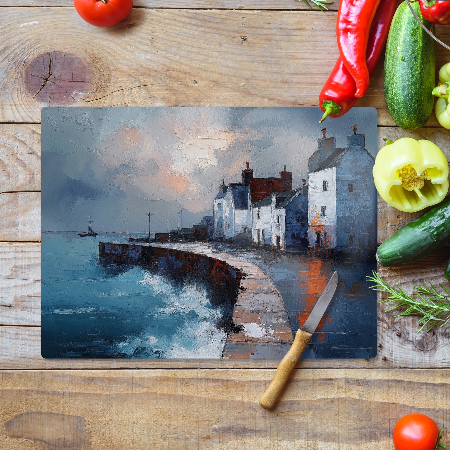 Where The Waves Break - Glass Worktop Saver (30cm x 40cm)