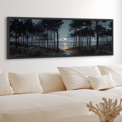 Moon Through The Pines - Canvas Print