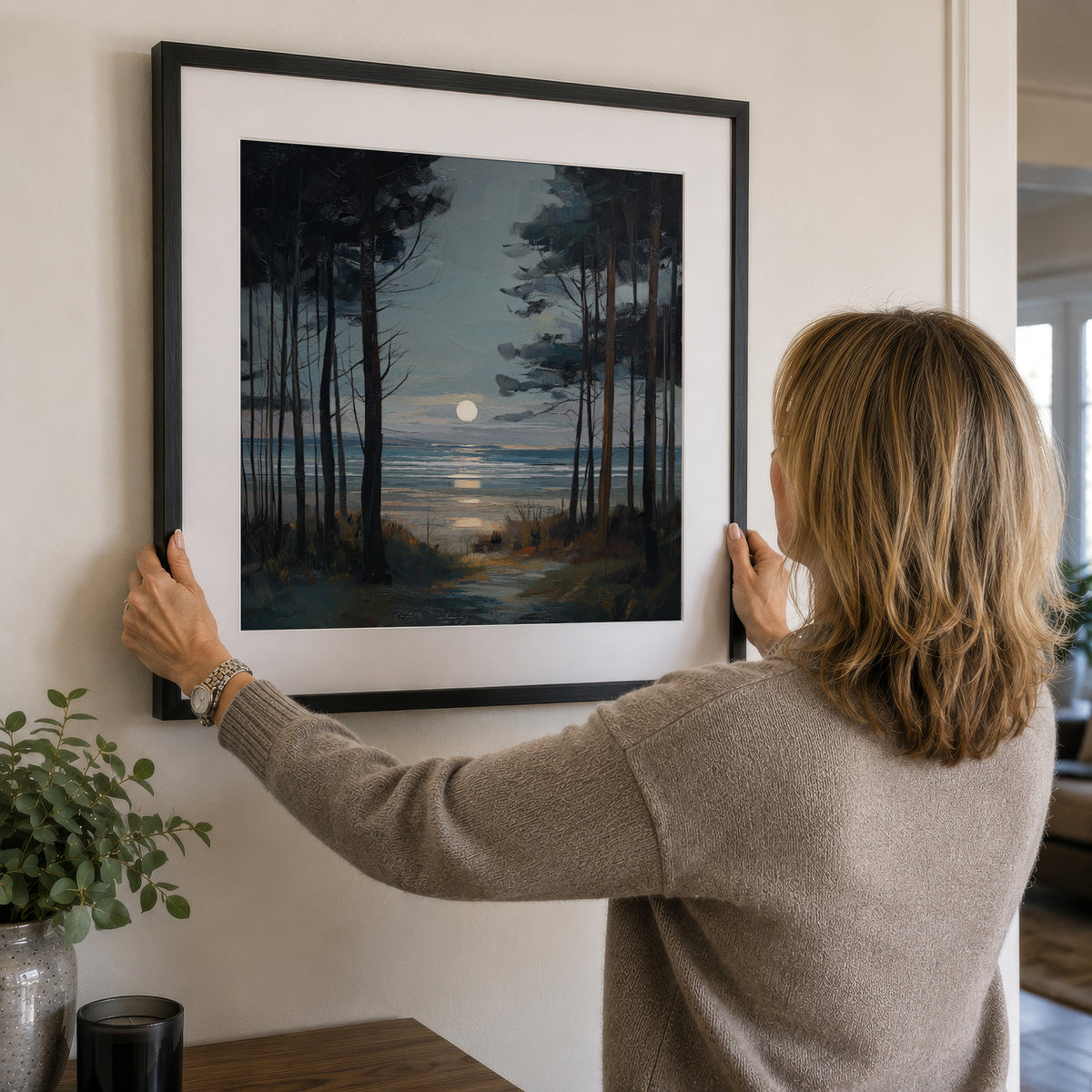 Moon Through The Pines - Gallery Print