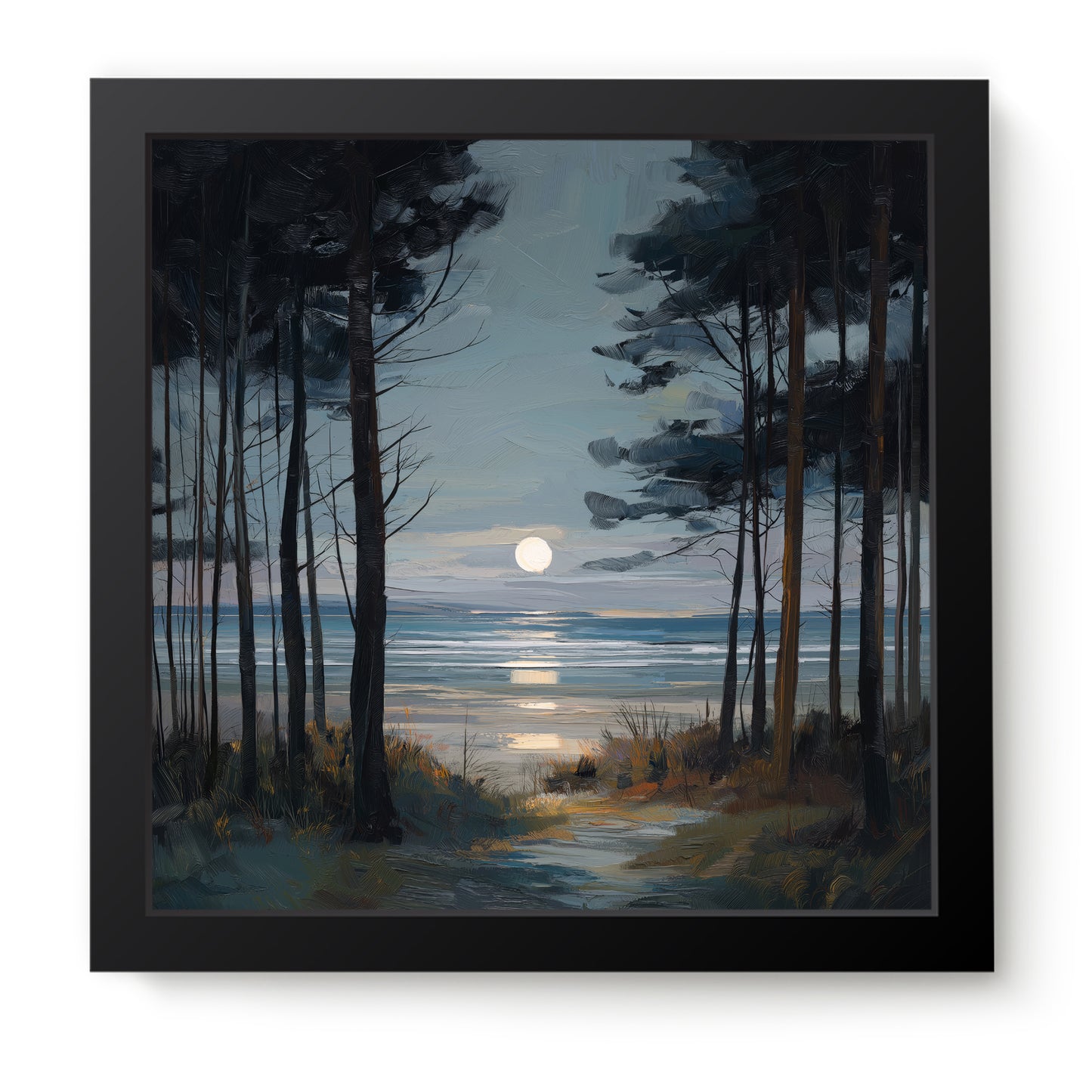Moon Through The Pines - Fine Art Print (16" x 16")