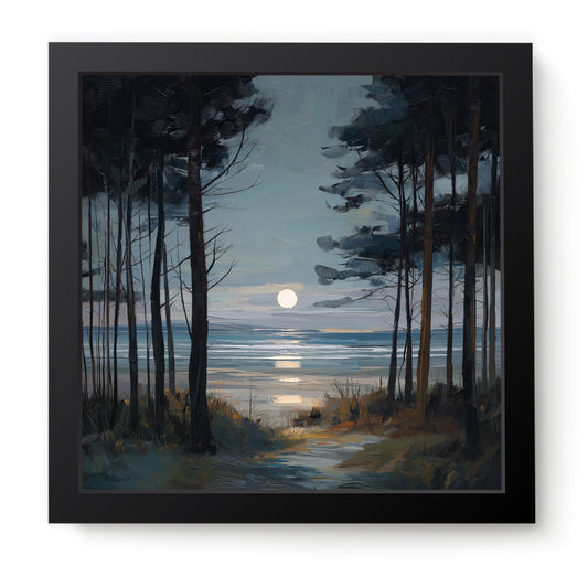 Moon Through The Pines - Fine Art Print (16" x 16")