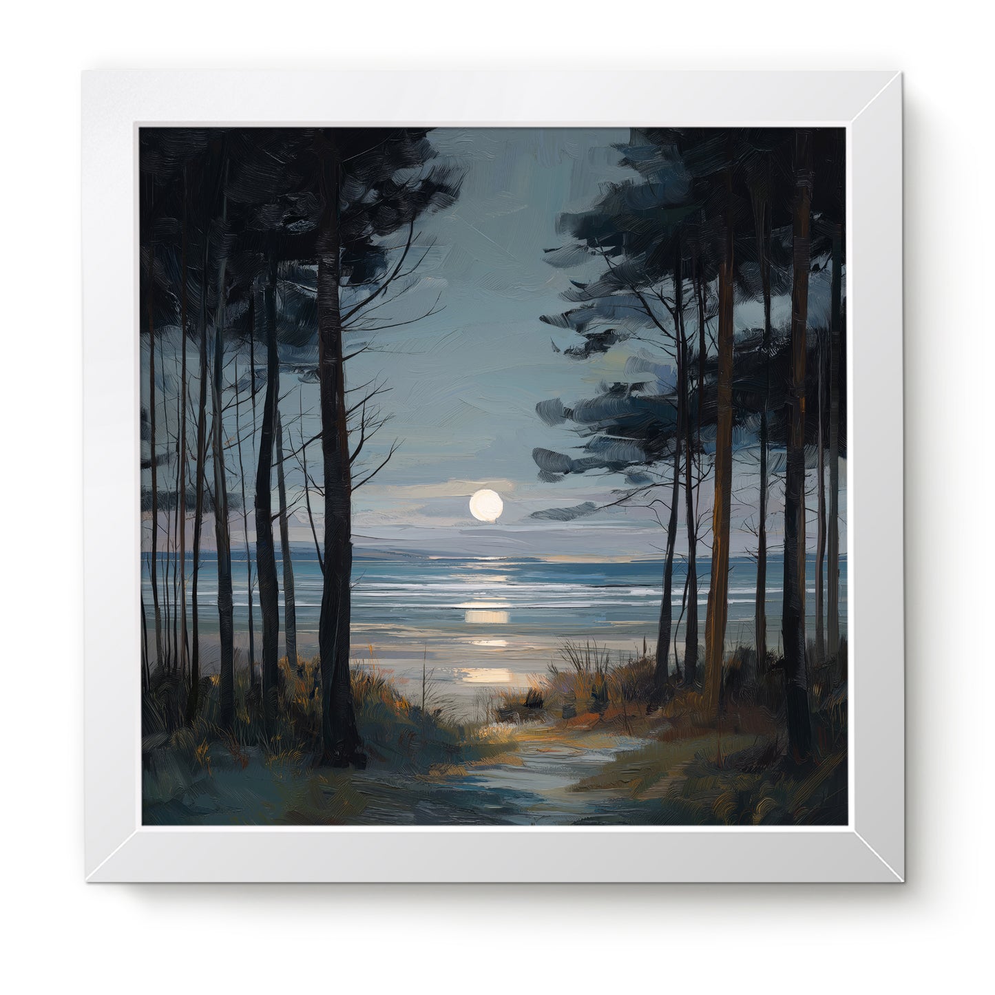 Moon Through The Pines - Fine Art Print (16" x 16")