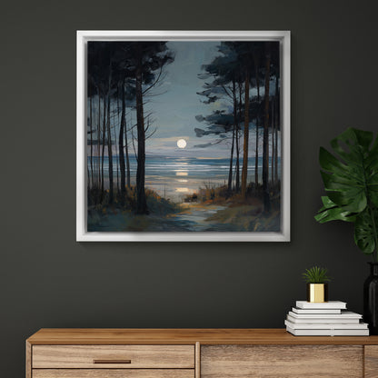 Moon Through The Pines - Canvas Print