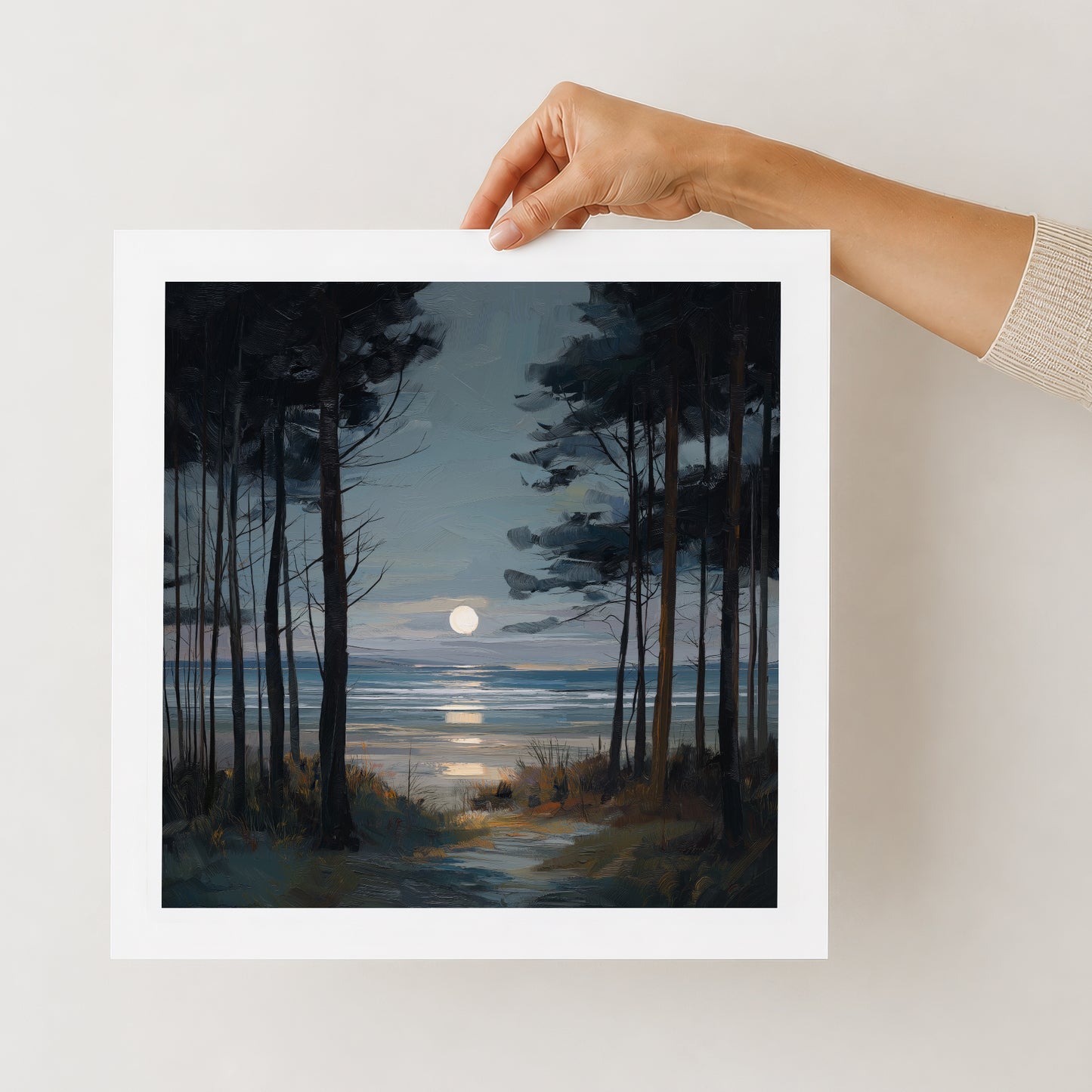 Moon Through The Pines - Gallery Print
