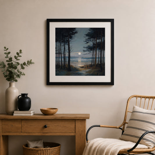 Moon Through The Pines - Gallery Print