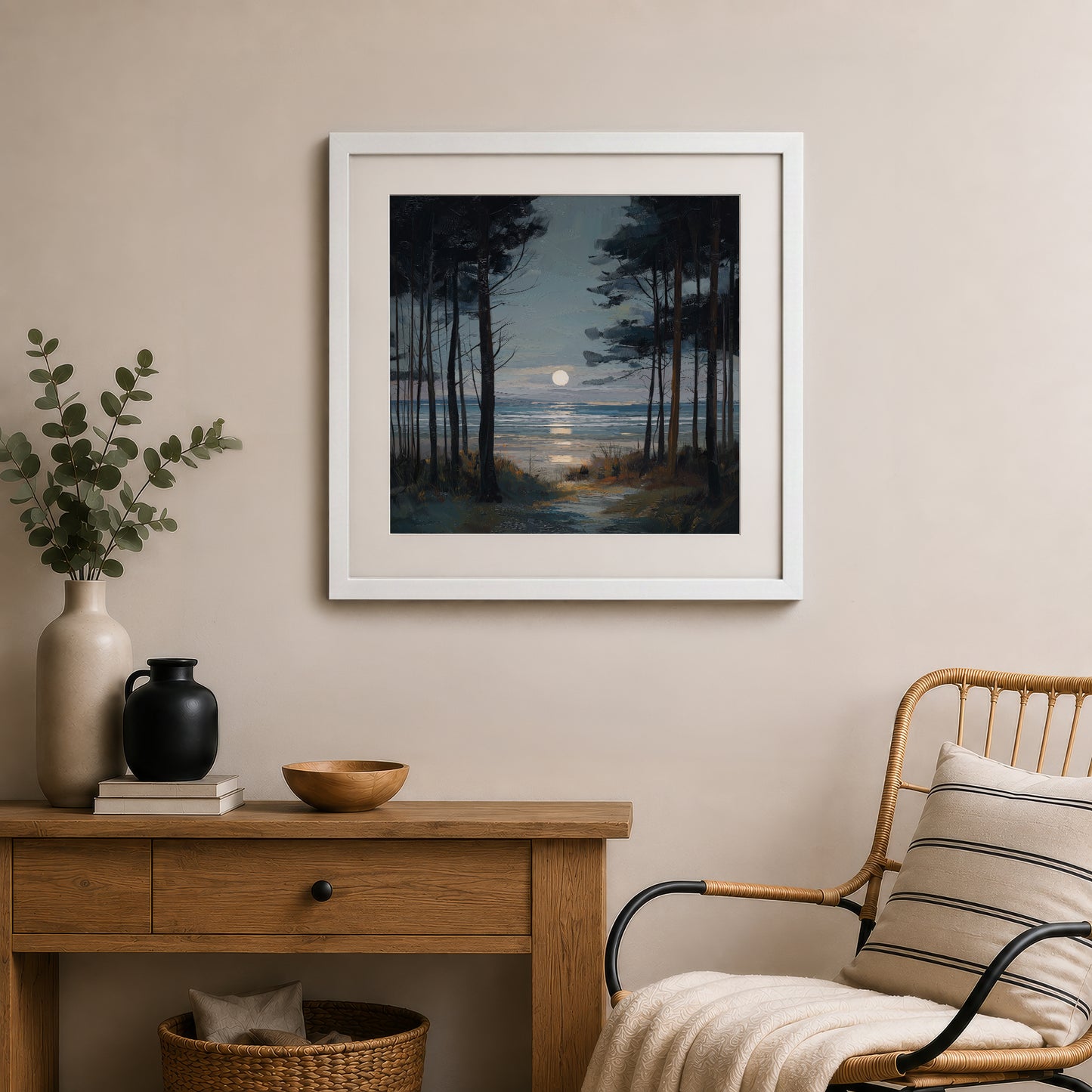 Moon Through The Pines - Gallery Print