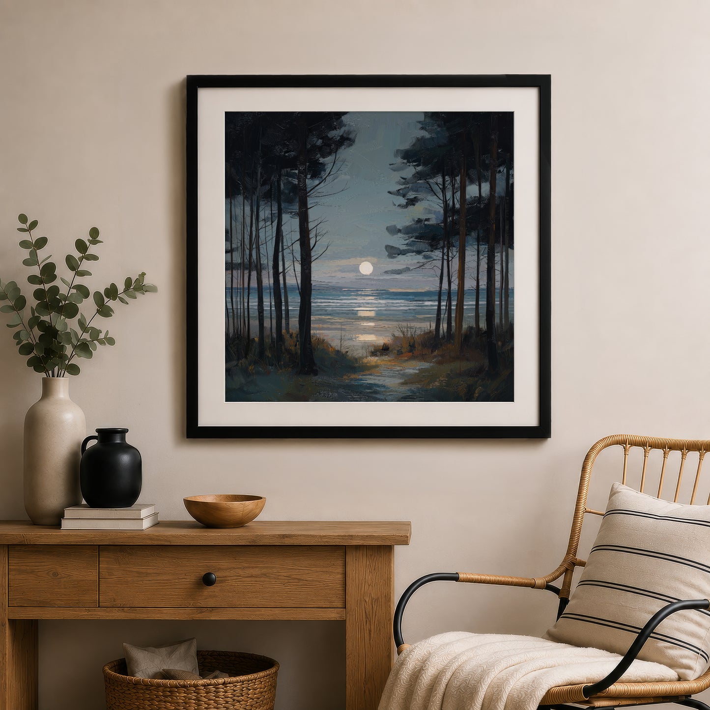 Moon Through The Pines - Gallery Print