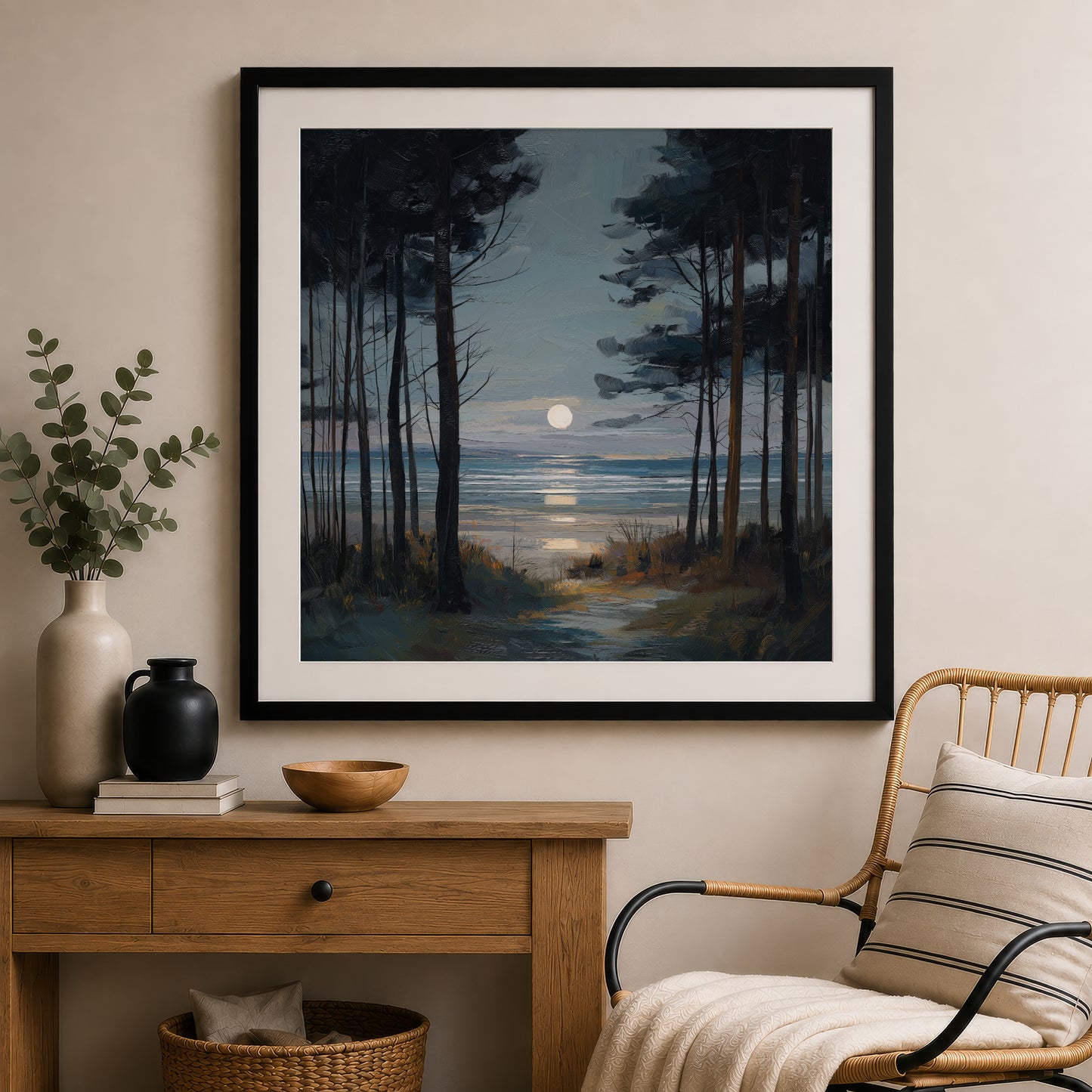 Moon Through The Pines - Gallery Print