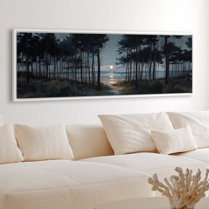 Moon Through The Pines - Canvas Print