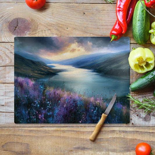 Long Loch View - Glass Worktop Saver (30cm x 40cm)